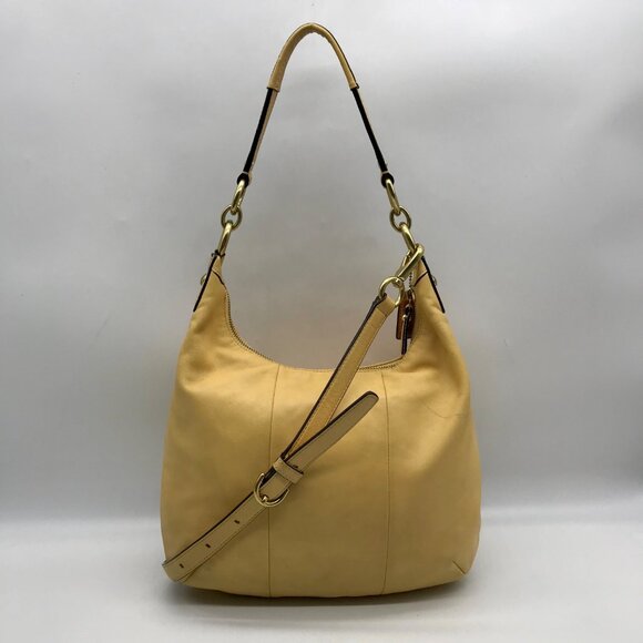Coach Yellow Leather Kristen Covertible Hobo Bag F22306 - Picture 2 of 11